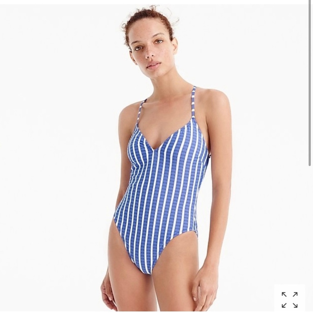 NWT J.Crew Seersucker Bathing Suit